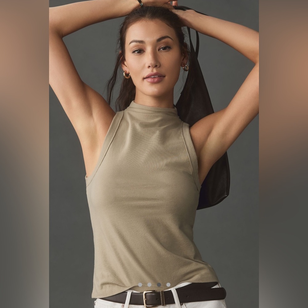 Anthropologie Pilo Mock-Neck Cutout Tank
